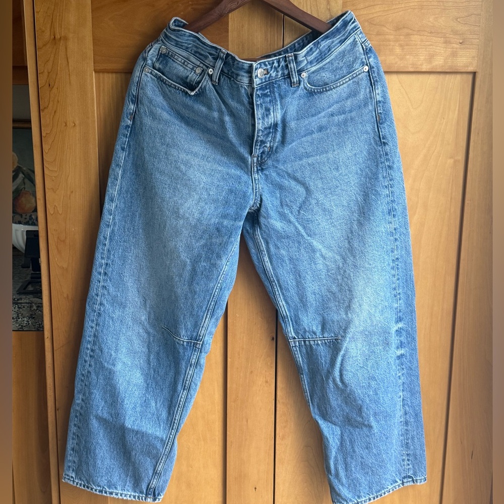Madewell darted barrel-leg Jean